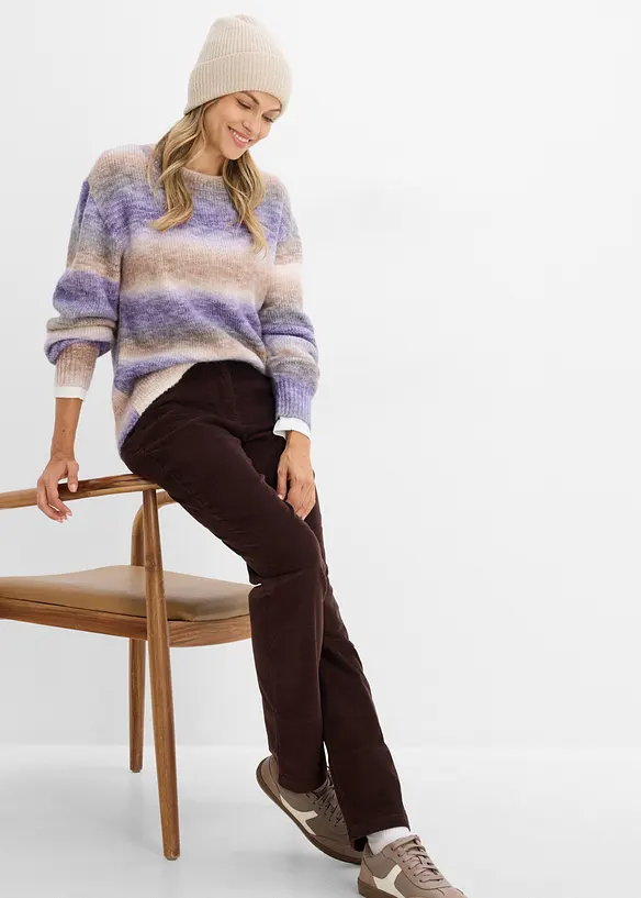 Pantaloni in velluto a coste di misto cotone, bonprix