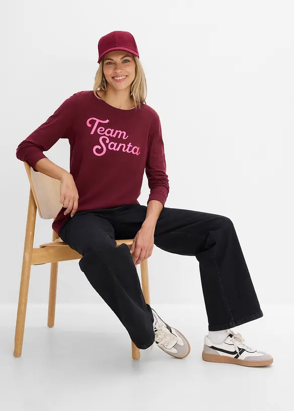 Maglia a maniche lunghe in puro cotone biologico, bonprix