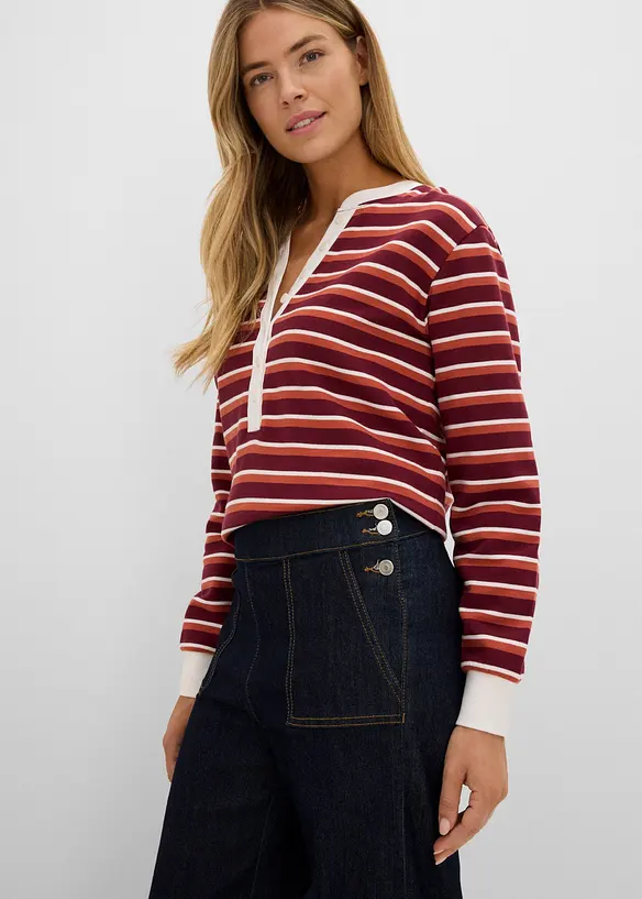 Jeans wide leg con tasche applicate, vita alta, bonprix
