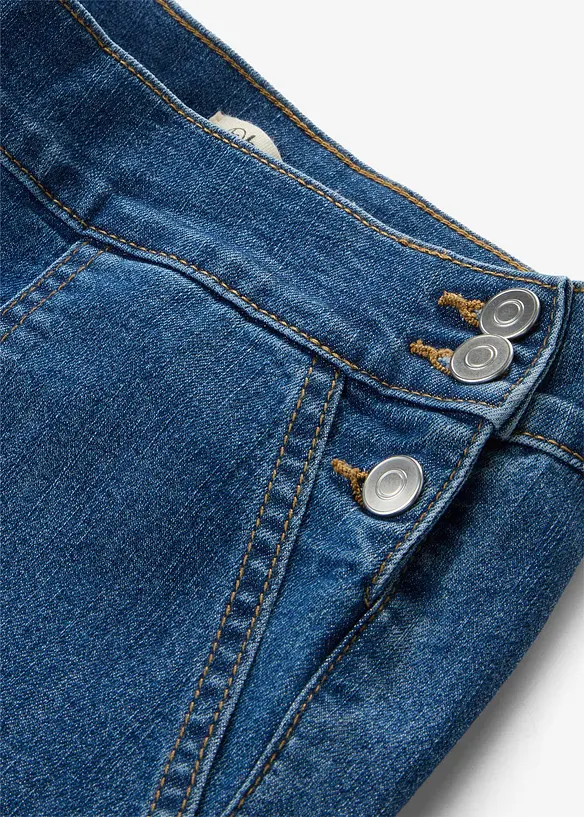 Jeans wide leg con tasche applicate, vita alta, bonprix