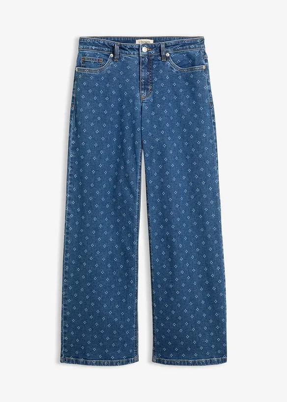 Jeans wide leg, vita media, bonprix