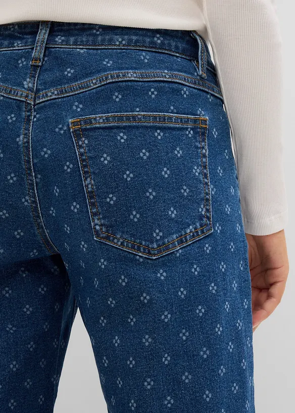 Jeans wide leg, vita media, bonprix