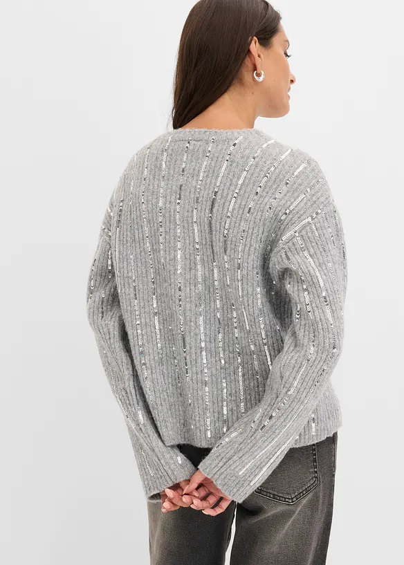 Cardigan con applicazione di paillettes, bonprix