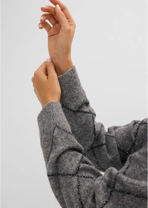 Cardigan lungo effetto glitterato, bonprix