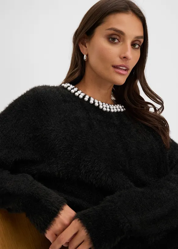 Maglione con perle, bonprix