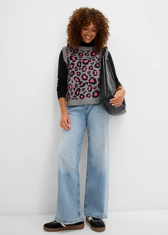 Gilet in maglia con filato piumato, bonprix