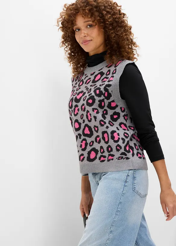 Gilet in maglia con filato piumato, bonprix