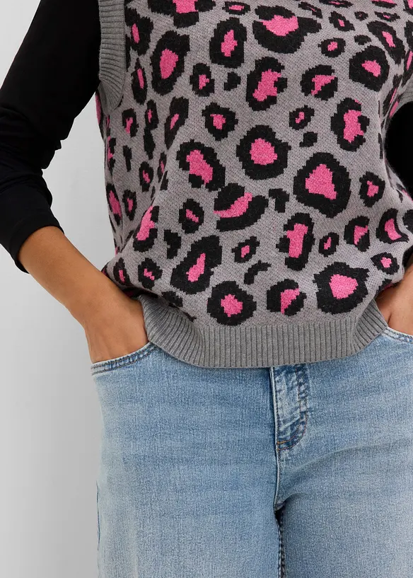Gilet in maglia con filato piumato, bonprix