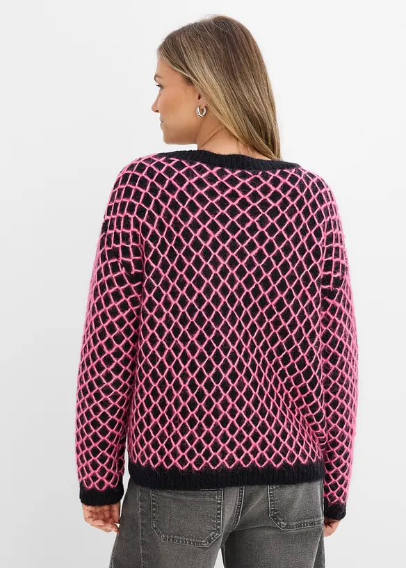 Maglione boxy con filato peloso, bonprix