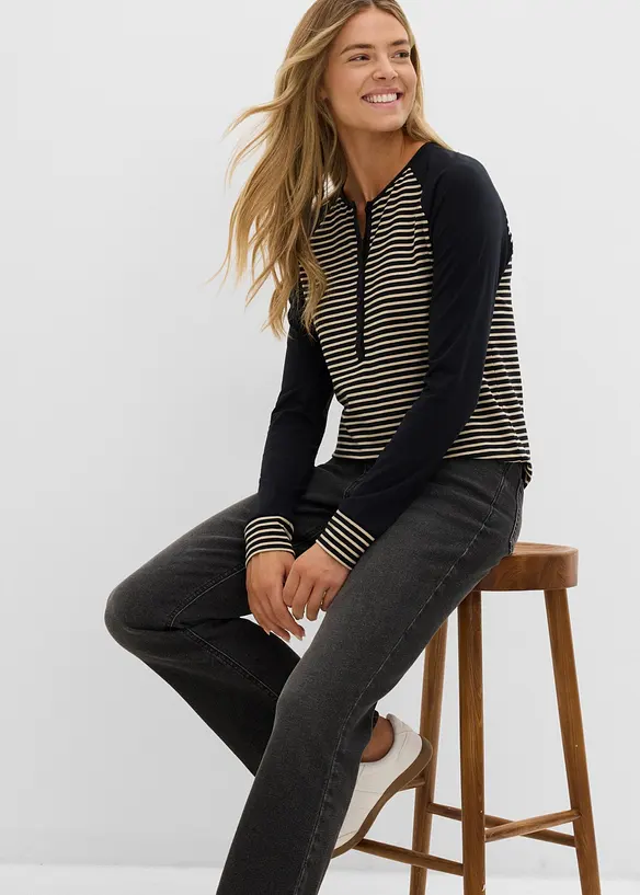 Jeans bootcut, vita alta, bonprix