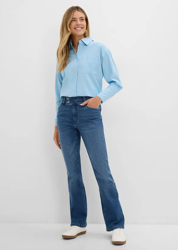 Jeans bootcut, vita alta, bonprix