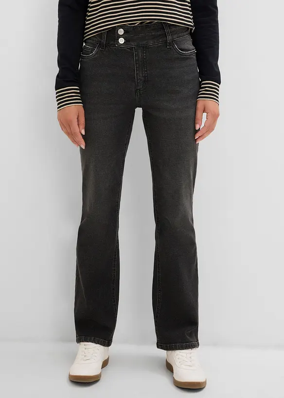 Jeans bootcut, vita alta, bonprix