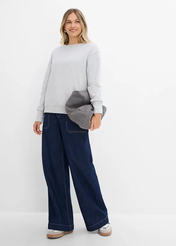 Felpa oversize in misto cotone morbido, bonprix