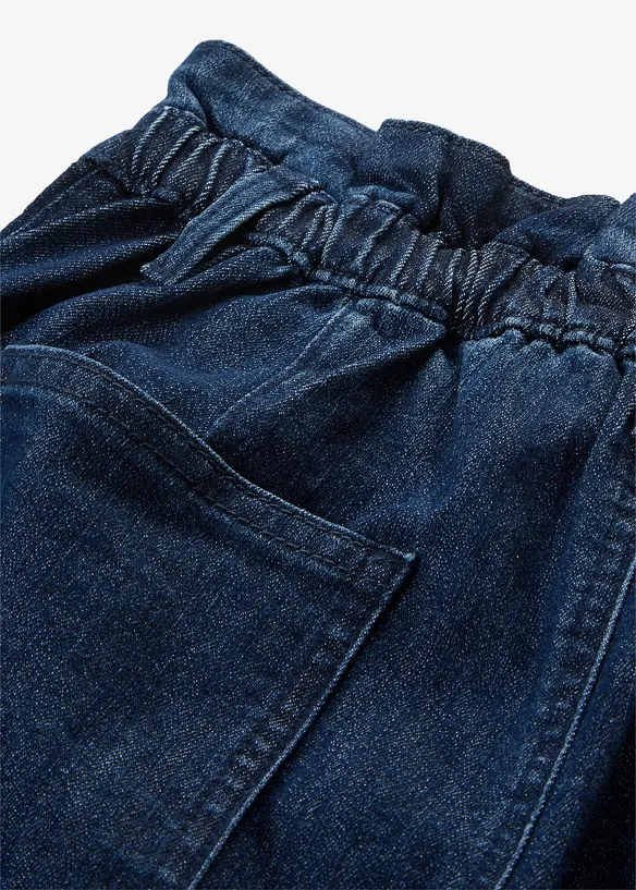 Mom jeans con girovita elasticizzato, vita alta, bonprix