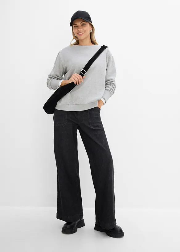 Felpa oversize in misto cotone morbido, bonprix