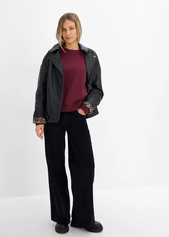 Felpa oversize in misto cotone morbido, bonprix