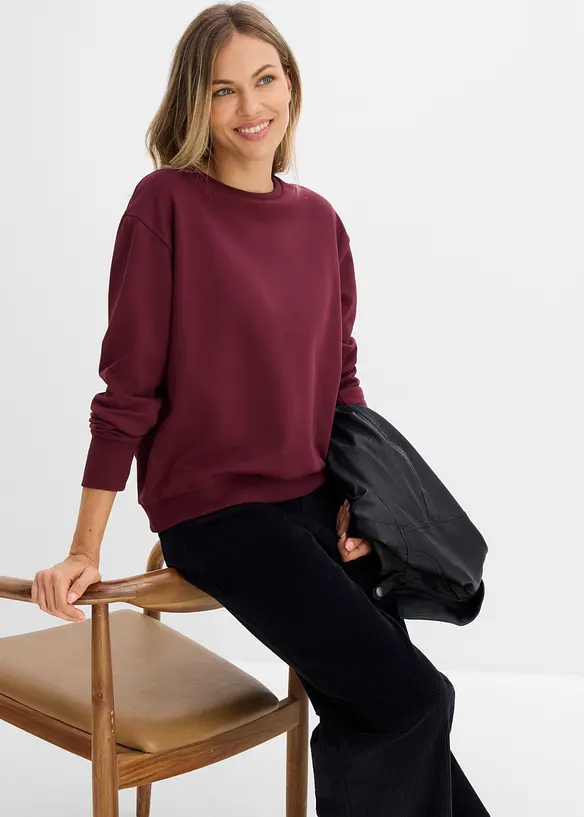 Felpa oversize in misto cotone morbido, bonprix