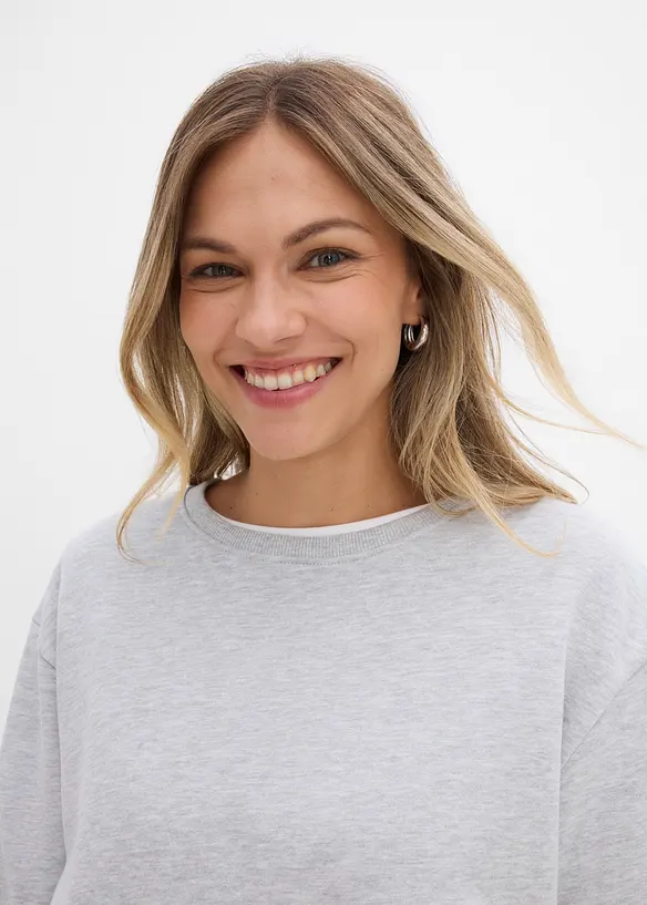 Felpa oversize in misto cotone morbido, bonprix