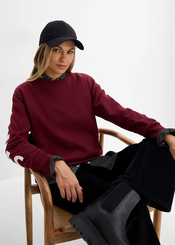 Felpa oversize in misto cotone morbido, bonprix