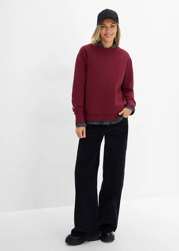 Felpa oversize in misto cotone morbido, bonprix