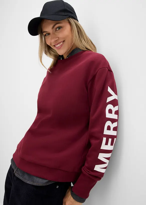 Felpa oversize in misto cotone morbido, bonprix