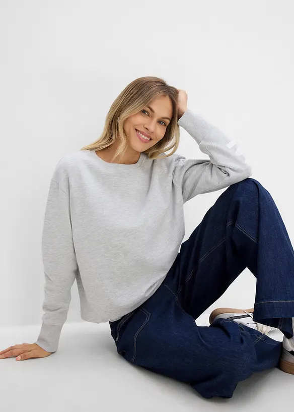 Felpa oversize in misto cotone morbido, bonprix