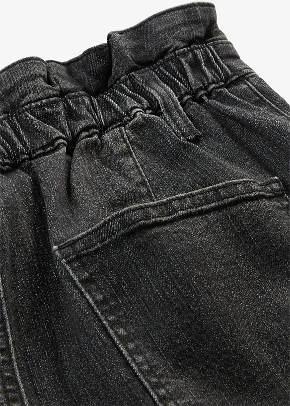 Mom jeans con girovita elasticizzato, vita alta, bonprix
