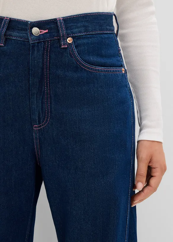 Jeans barrel, vita alta, bonprix