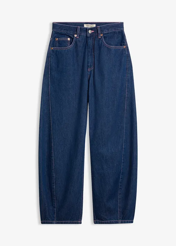 Jeans barrel, vita alta, bonprix