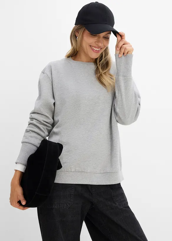 Felpa oversize in misto cotone morbido, bonprix