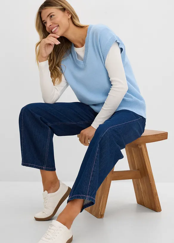 Jeans barrel, vita alta, bonprix