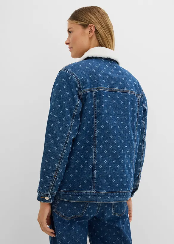 Giacca di jeans con fodera teddy calda, bonprix
