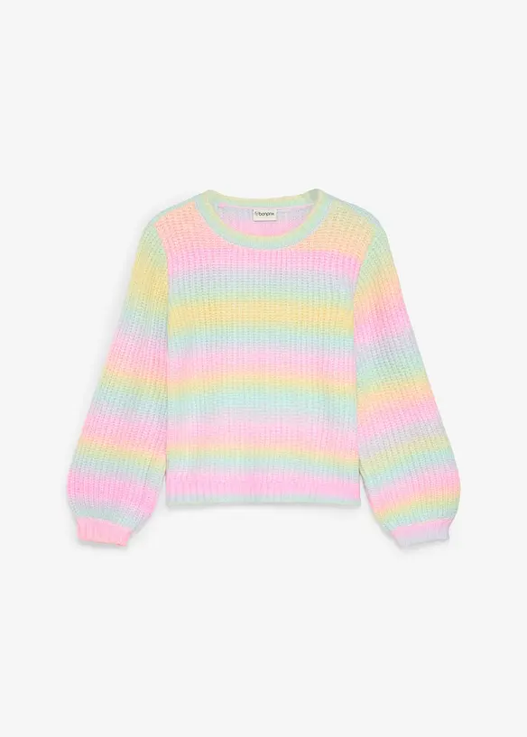Maglione in filato grosso con maniche a palloncino, bonprix