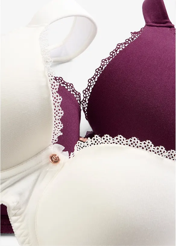 Reggiseno con coppe preformate, ferretto e cotone biologico (pacco da 2), bonprix