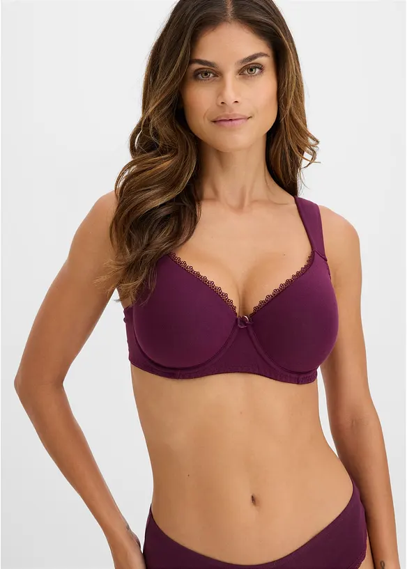 Reggiseno con coppe preformate, ferretto e cotone biologico (pacco da 2), bonprix