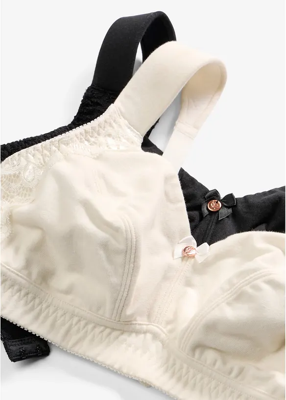 Reggiseno senza ferretto con cotone (pacco da 2), bonprix