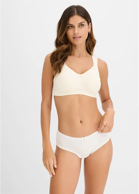 Reggiseno senza ferretto con cotone (pacco da 2), bonprix