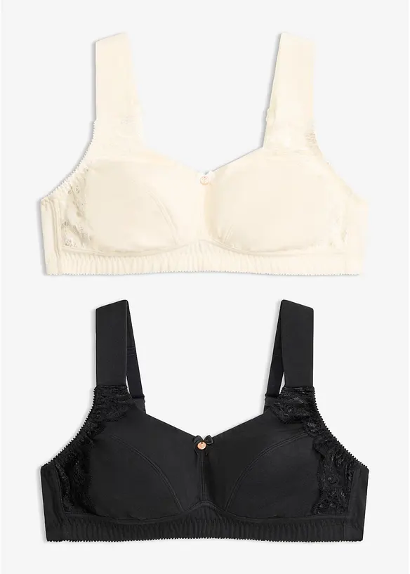 Reggiseno senza ferretto con cotone (pacco da 2), bonprix