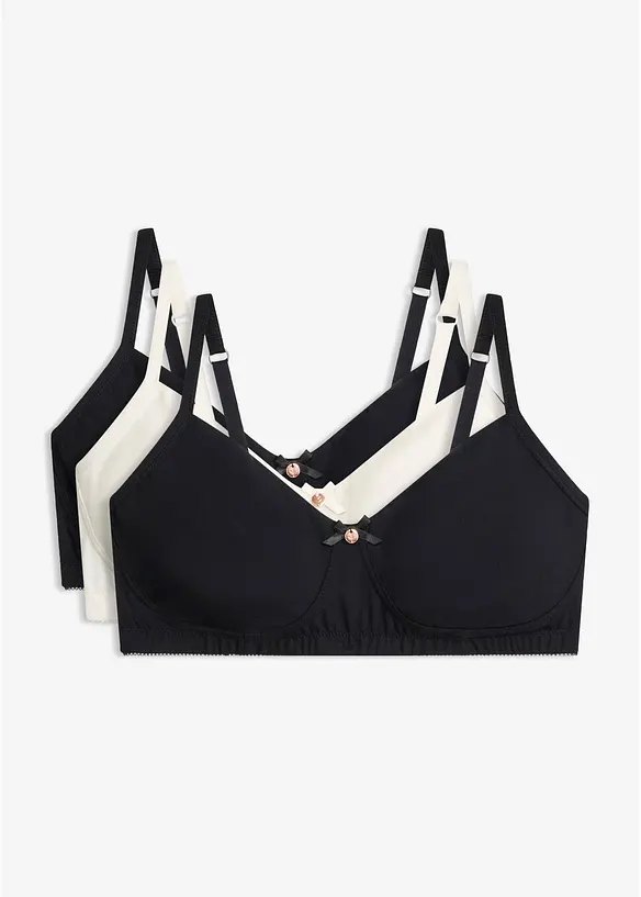 Reggiseno t-shirt non imbottito senza ferretto con cotone biologico (pacco da 3), bonprix