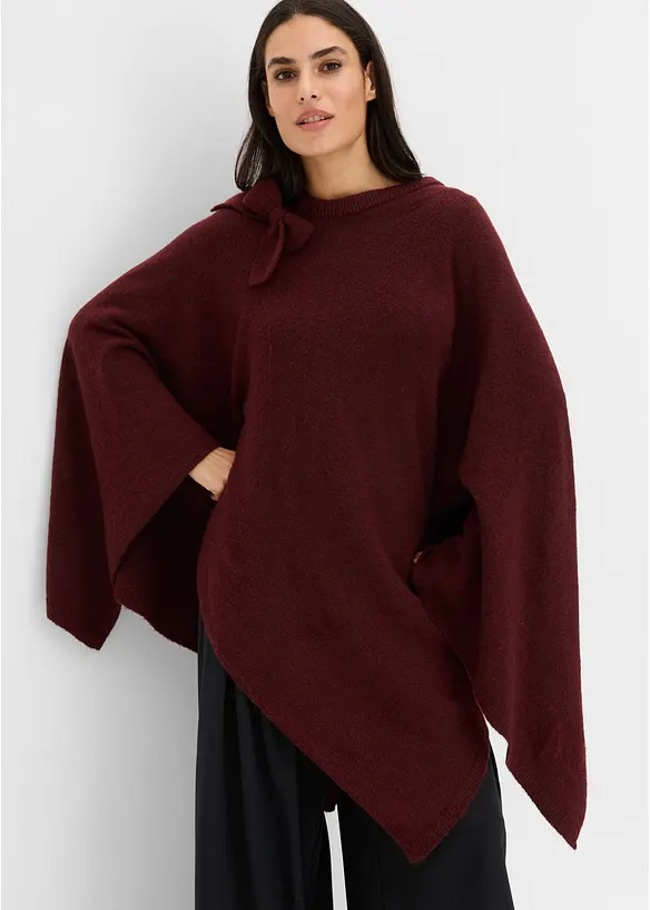 Poncho con fiocco, bonprix
