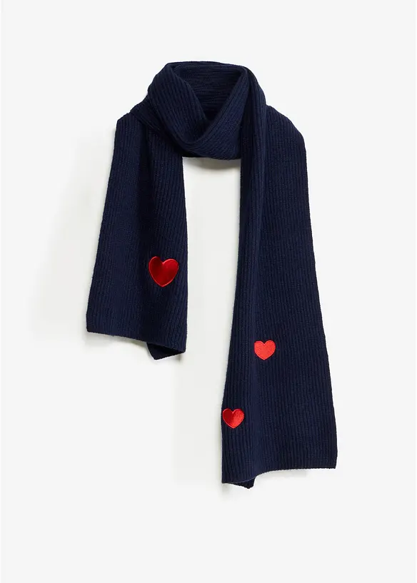 Sciarpa con ricami a forma di cuore, bonprix