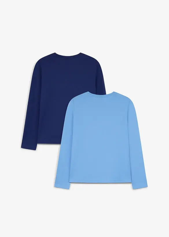 Maglia a maniche lunghe in cotone biologico morbido (pacco da 2), bonprix