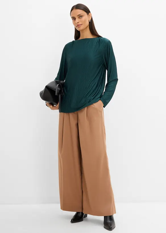 Maglia a maniche lunghe con effetto strutturato, bonprix