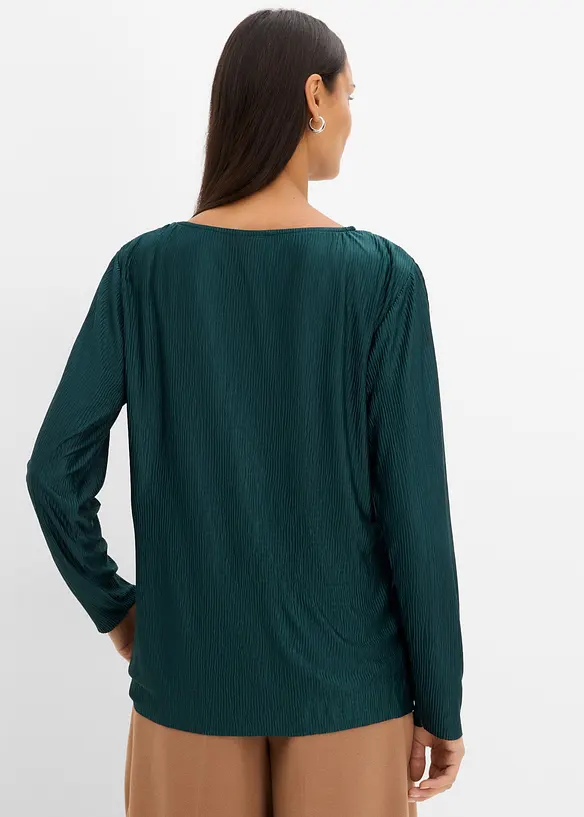 Maglia a maniche lunghe con effetto strutturato, bonprix