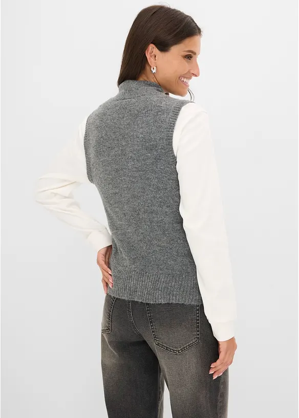 Gilet in maglia con sciarpina integrata, bonprix