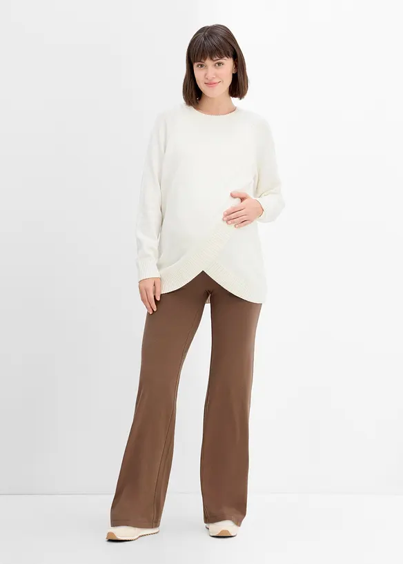 Pantaloni 2-in-1 in jersey con fascia in vita risvoltabile per la gravidanza e il post-parto, bonprix