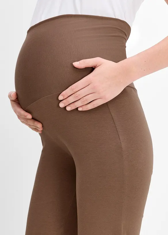 Pantaloni 2-in-1 in jersey con fascia in vita risvoltabile per la gravidanza e il post-parto, bonprix