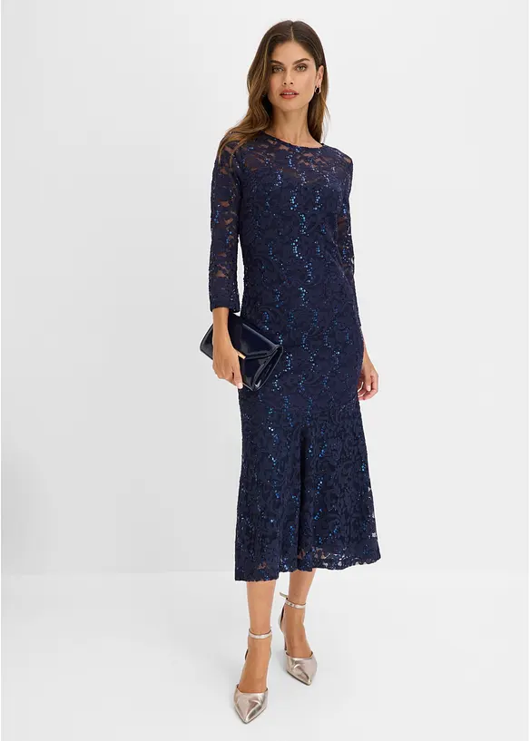 Abito in pizzo con paillettes luccicanti, bonprix