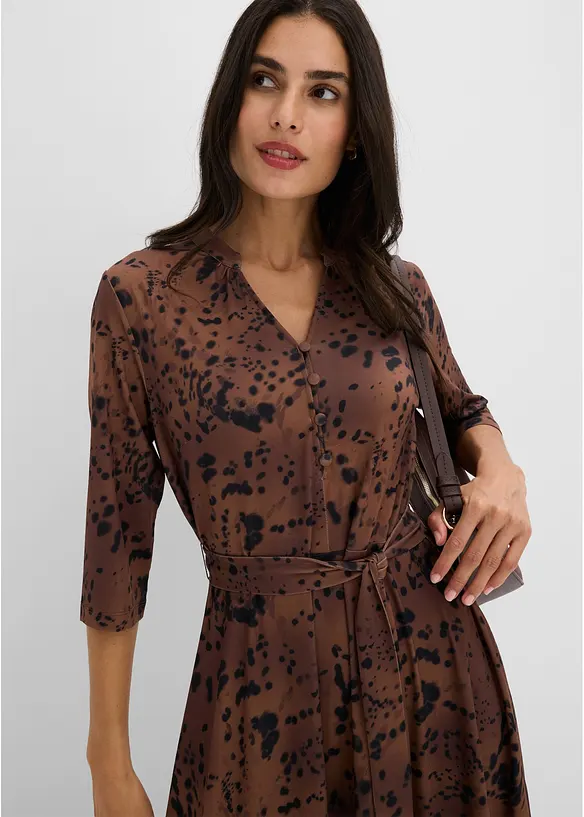 Abito di jersey con cintura da annodare, bonprix