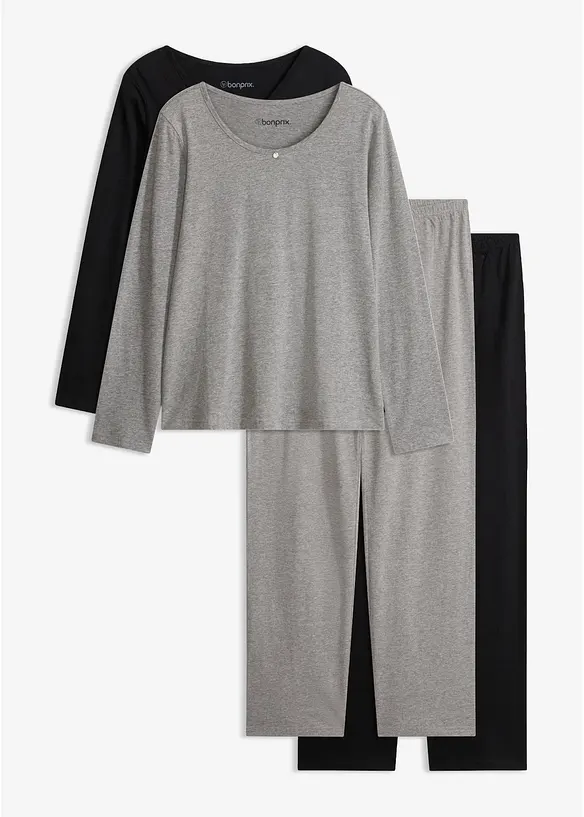 Pigiama in puro cotone (pacco da 2), bonprix